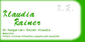 klaudia rainer business card